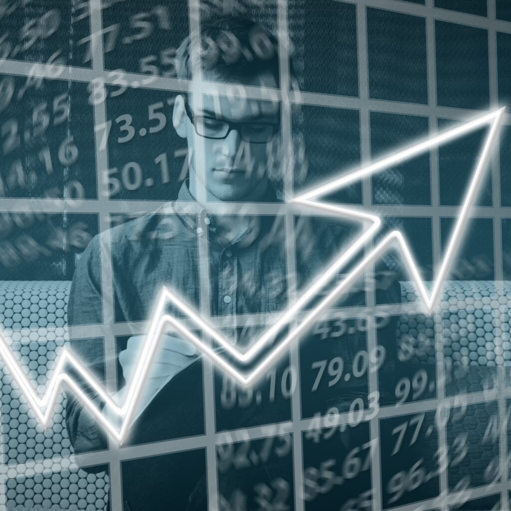 Gráfico de crecimiento financiero representando el éxito en inversiones.